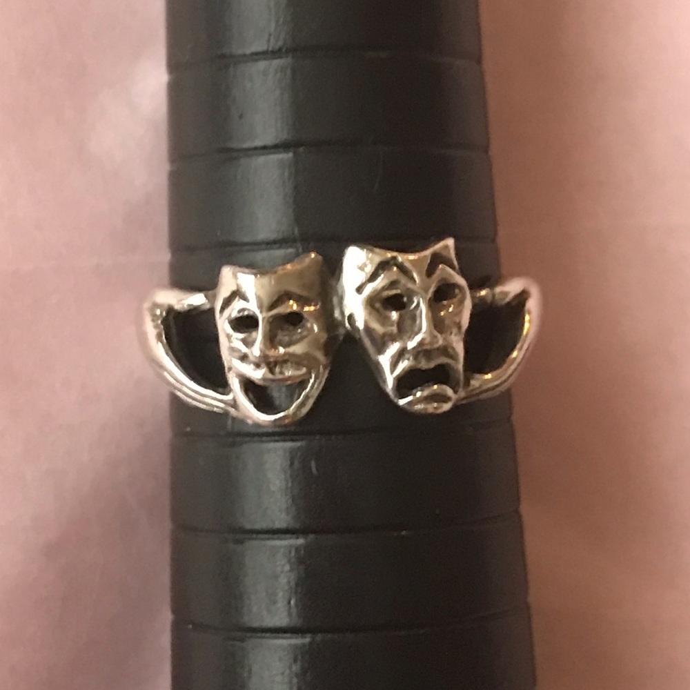 Sterling Silver Comedy/Tragedy Ring Sz 7